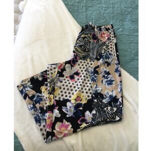 Melissa Paige Womens 1XL Wide Leg Pants Paisley Patchwork